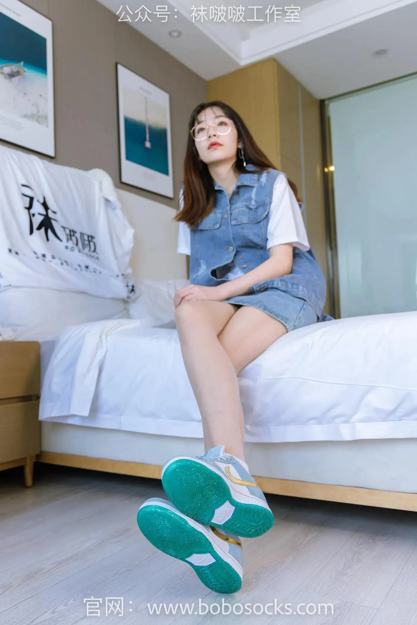 [BoBoSocks袜啵啵]NO.123 小甜豆-板鞋、白棉袜、肉丝 [140P]插图9